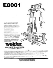 Weider E8001 Owner's Manual