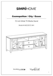 SIMPLIHOME WyndenHall Brooklyn + Max AXCCOS72-WH Manual