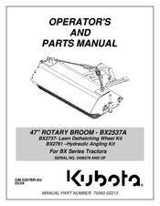 Kubota BX2537A Operator And Parts Manual