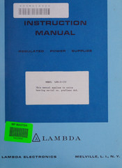Lambda Electronics LXD-3-152 Instruction Manual