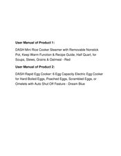 Dash DRCM200 Instruction Manual & Recipe Manual