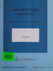 Lambda Electronics LMS-5300 Instructional Manual