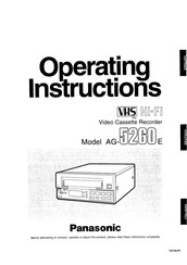 Panasonic AG-5260E Operating Instructions Manual