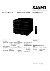 Sanyo DCX49 Service Manual