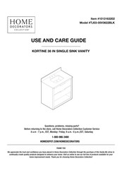 Home Decorators Collection TJ03-05V3622BLK Use And Care Manual