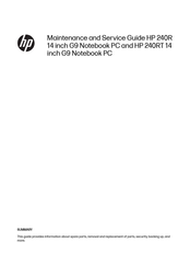 HP 240RT G9 Maintenance And Service Manual
