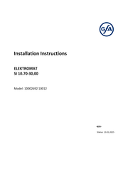 GFA ELEKTROMAT SI 10.70-30,00 Installation Instructions Manual