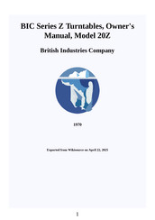 BIC Z Series Owner's Manual