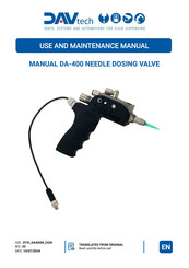 DAV TECH DA 400 Use And Maintenance Manual