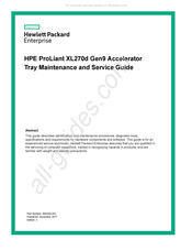 HPE ProLiant XL270d Gen9 Maintenance And Service Manual