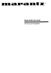 Marantz AV500 User Manual