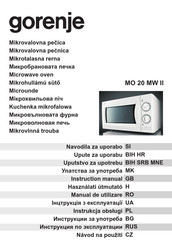 Gorenje MO 20 MW Instruction Manual