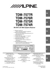 Alpine TDM-7575R Owner's Manual