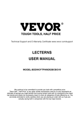 VEVOR BDDWCFTPW9D52BCBOV0 User Manual