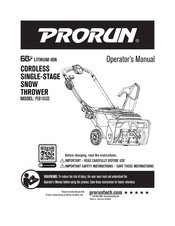 PRORUN PSB160SS Operator's Manual