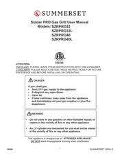 Summerset SIZZLER PRO Manual