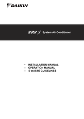 Daikin RXYQ18ARY6 Installation And Operation Manual