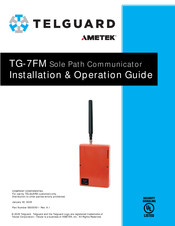 Ametek TELGUARD TG-7FM Installation & Operation Manual