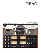 User Manuals: Teac A-3340S Reel-to-Reel Tape Deck