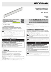 HEIDENHAIN GAP 1001 Operating Instructions Manual