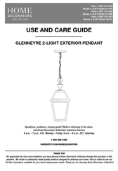 Home Decorators Collection GLENNEYRE JLW1702AX-01/OR Use And Care Manual