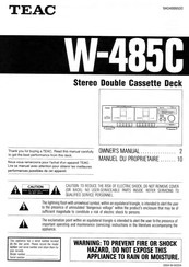 Teac W-485C Owner's Manual