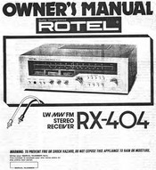 Rotel RX-404 Owner's Manual