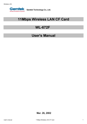Gemtek WL-672F User Manual
