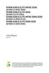 Gigabyte B760M AORUS ELITE WIFI6E DDR4 GEN5 User Manual
