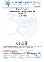VALERII S&M GROUP PREMIUM HD 0503QT3075 Original Instructions Manual