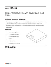 Snap One Araknis AN-220-RT Quick Start Manual