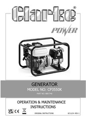 Clarke POWER CP3550K Operation & Maintenance Instructions Manual