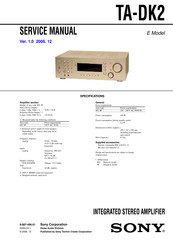 Sony TA-DK2 Service Manual