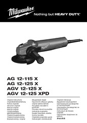 Milwaukee AGV 12-125 X Original Instructions Manual
