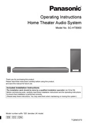 Panasonic SC-HTB900 Operating Instructions Manual