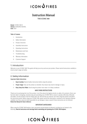 ICON FIRES ICONIC 900 B Instruction Manual