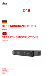 Xoop Lighting D4 Operating Instructions Manual
