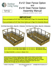 Outdoor living today Deer Fence Option Assembly Manual