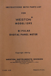 Weston 1292 Instructions Manual