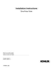 Kohler Spacity K-28020-0 Installation Instructions Manual