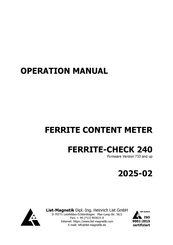 List-Magnetik FERRITE-CHECK 240 Operation Manual