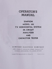 Simpson Electric 382 Operator's Manual
