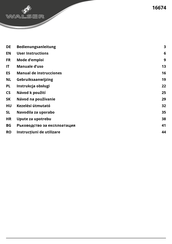 walser 16674 User Instructions