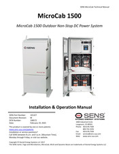 Sens MicroCab 1500 Installation & Operation Manual