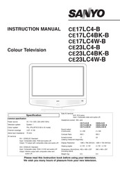Sanyo CE23LC4BK-B Instruction Manual