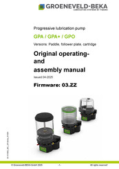 Groeneveld GPA+ Original Operating And Assembly Manual