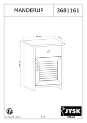 Jysk SORTEBRO 3601390 Manual