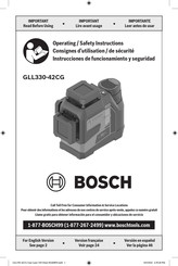 Bosch GLL330-42CG Operating/Safety Instructions Manual