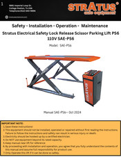 Stratus SAE-PS6 Safety, Installation, Operation, Maintenance