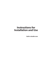 Hotpoint DD4 541 IX Instructions For Installation And Use Manual